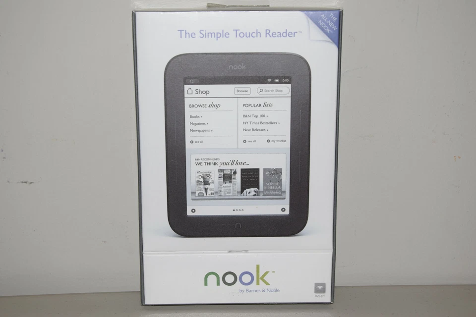 Barnes & Noble Nook Simple Touch 2GB, Wi-Fi, 6in eBook e Reader Black New Sealed - Image 2 of 4