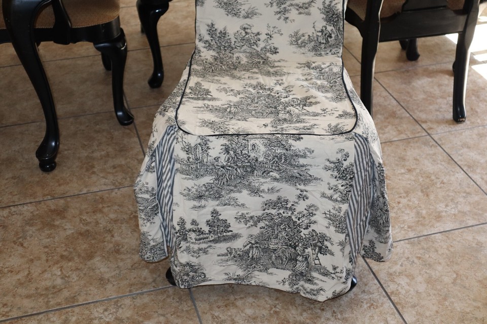 Waverly Garden Room Armless Dining Room Chair Cover Wellington Toile 42