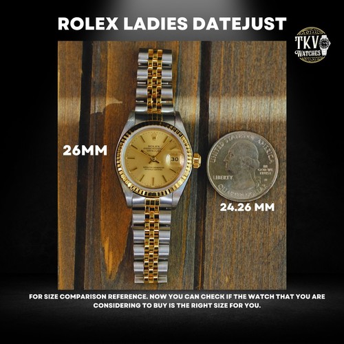Rolex Datejust Ladies Two-Tone White Mother of Pearl Roman Numeral Watch 26mm - Picture 11 of 21
