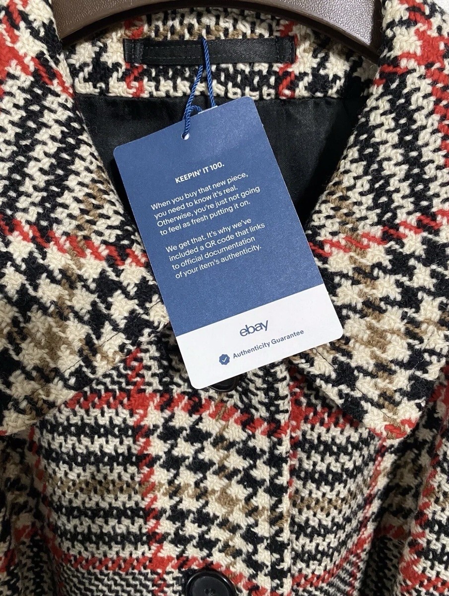 Burberrys Tweed Trench Coat Classic Burberry Check Plaid sz Burberrys Tweed Trench Coat Classic Burberry Check Plaid sz