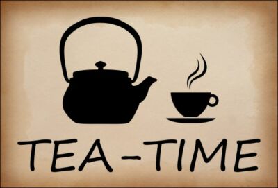 Dekoschild - Tea-Time Tea -Tee Teezeit Geschenk Schild Bild Teepause Pause Küche