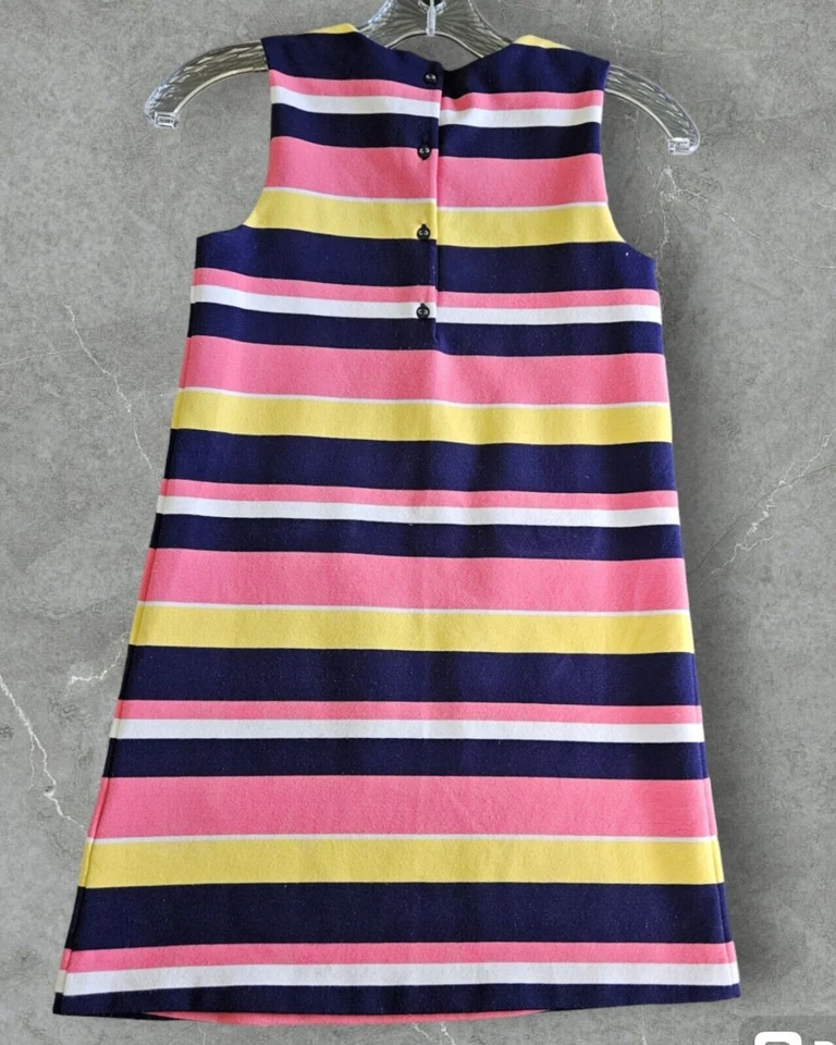 Vestido multicolorido Tommy Hilfiger feminino listras sem mangas com botões e costas tamanho M - Imagem 2 de 4