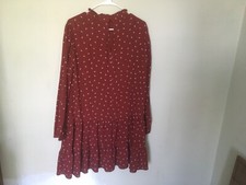 Ann Taylor Loft Sleeve Dress small ruffle aroud neck,2 at bottom,size:14