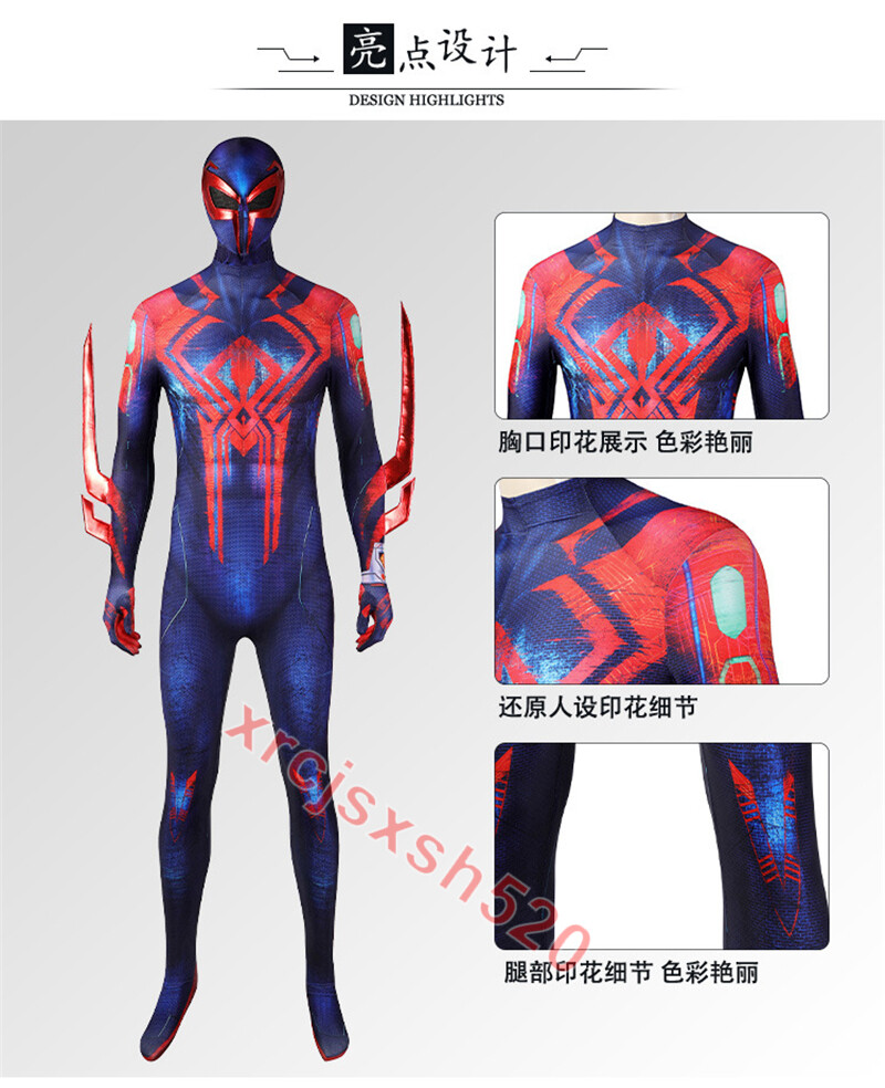 2099 Across Spider Verse Spiderman Jumpsuit Cosplay Costume Bodysuits Halloween