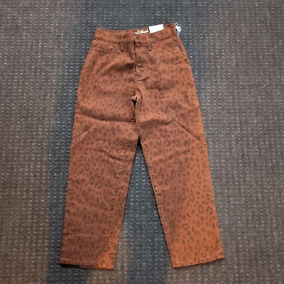 Universal Threads Womans Size 0/25R Waist Jeans Brown Leopard Print