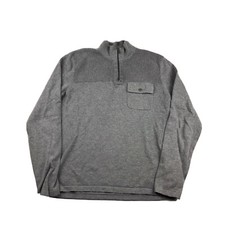 Michael Kors Sweater Mens Small Gray Cotton Mock Neck 1/4 Zip Pullover