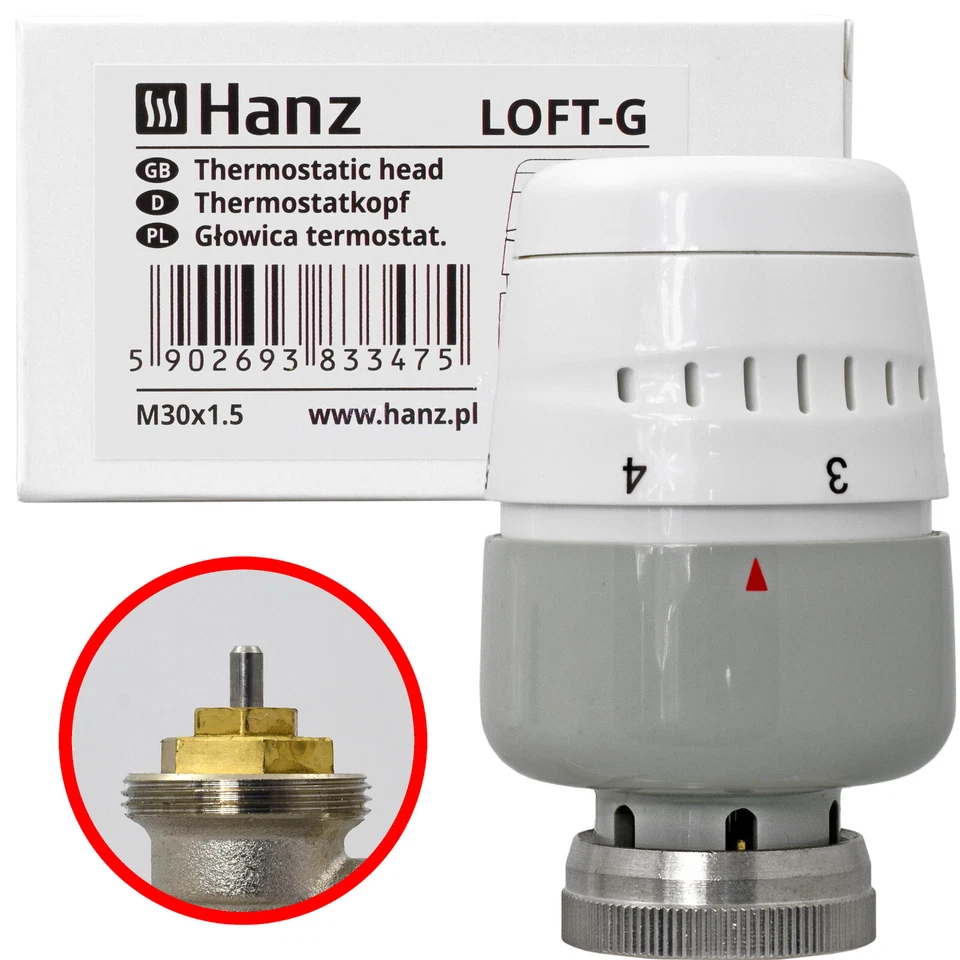 Heizkörperregler Neu Design Thermostat Heizungsregler Schwarz Weiss Grau HANZ DE - Bild 3 von 4