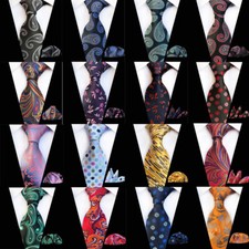 Men's Paisley Flower Jacquard Necktie Handkerchief Pocket Square Necktie Set