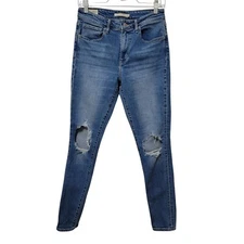 LEVI'S PREMIUM 721 High Rise Skinny Jeans Women's  Size 28 Stretch Ripped Knee