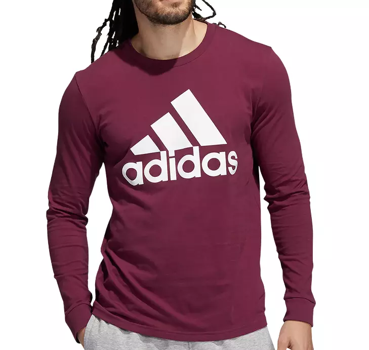 Adidas red long sleeve top sales