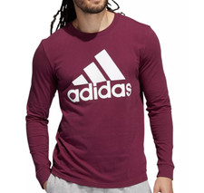 adidas Long Sleeve Shirt Mens Small Classic BOS Badge of Sport Crew Crimson Red