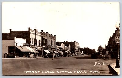 Little Falls Minnesota~2 Drug Stores (Rexall)~ Leader Clothing~Meat Market~RPPC