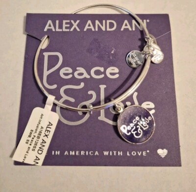 Silver Bracelet Alex And Ani Peace And Love Bracelet Lovely Silver