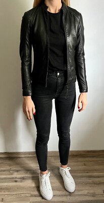 Neu Tigha Be Edgy Damen Lederjacke XS S M L XL Schwarz INES