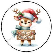 MERRY CHRISTMAS REINDEER ENVELOPE SEALS LABELS STICKERS PARTY FAVORS