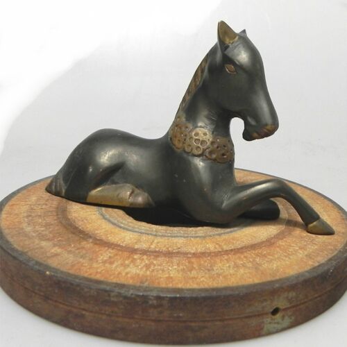 Oriental Horse Brass 70s Souvenir from Egypt approx. 14 x 8 cm - Picture 1 of 7