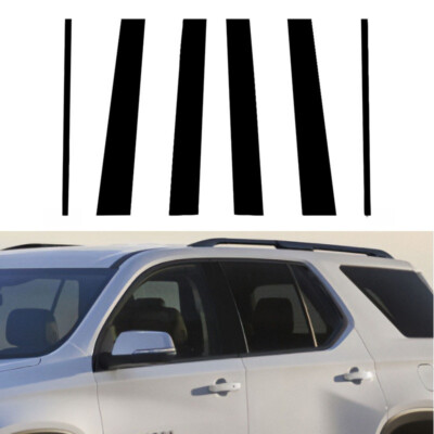 For 2018-2023 Chevy Traverse GLOSS BLACK Window Pillar Post Trims Covers 6PC