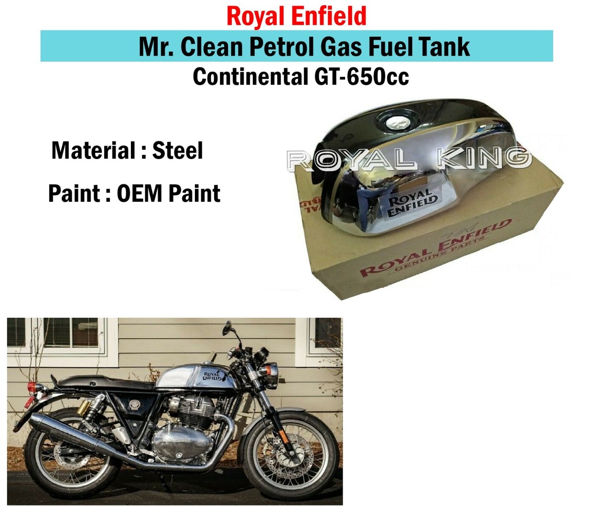 Mr Clean Continental Gt Petrol Tank Royal Enfield Clean Petrol Gas