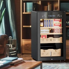 65L Large Electric Cigar Humidor 500 Counts Cigar Temperature & Humidity Control