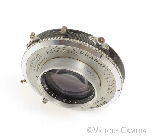 Kodak Ektar 152mm f4.5 4x5 Large Format Lens Graphic Shutter [GOOD]