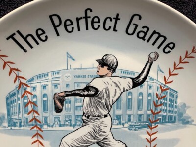 RARE Don Larsen 1956 World Series Perfect Game Plate, New York