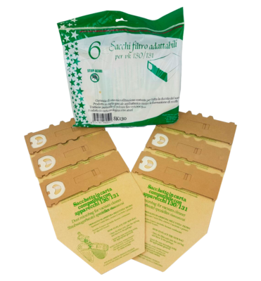 Kit 12 Sacchetti Per Aspirapolvere adatti per Folletto Vorwerk Kobold VK 130, 131 SC, VK130, VK131 - FP 130 131 | con carta speciale | 12 Pezzi| Adattabili - accessori - ricambio