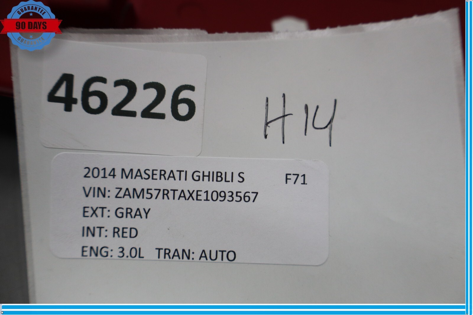 14-22 Maserati Ghibli Front Right Passenger Side Seat Cover Panel Trim Red Oem