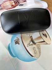 6.25" Genuine DIANE VON FURSTENBERG DVF Black Logo Glasses Sunglasses HARD CASE