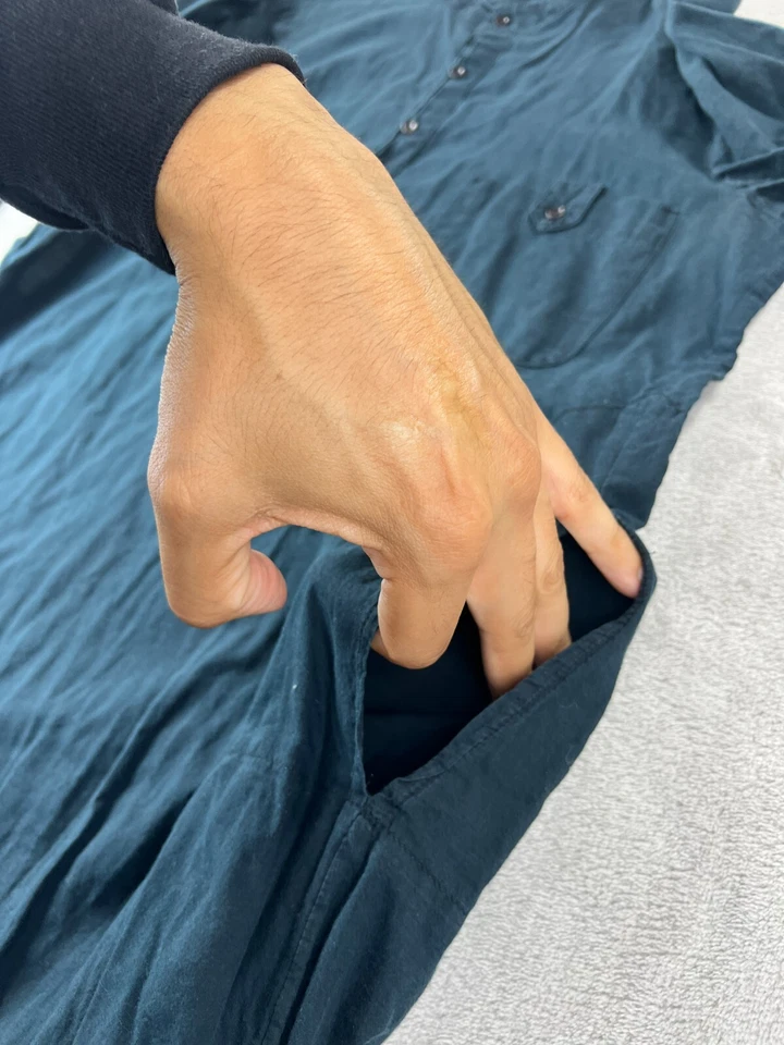 Vestido túnica negro algodón Dosa talla 1 hilado a mano y tejido a mano en INDIA Foto 3 de 4