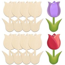 Large Size 7" Wooden Spring Ornaments to Paint, Flower Wooden DIY Carnation