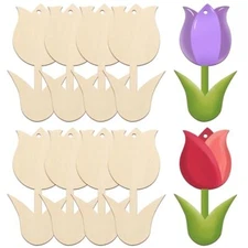 Large Size 7" Wooden Spring Ornaments to Paint, Flower Wooden DIY Carnation