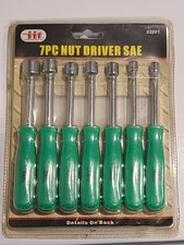 IIT 7 Pc. SAE NUT DRIVER SET 3/16" - 1/2" Hi-Vis Handle Illinois Industrial Tool