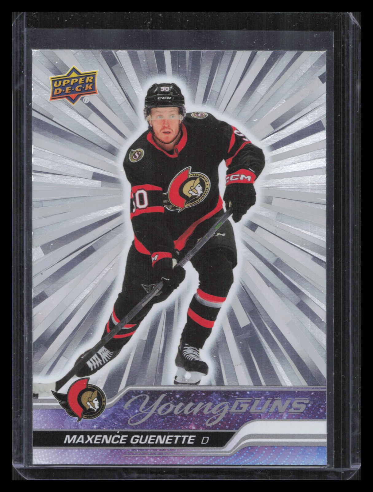 2023-24 Upper Deck #455 Maxence Guenette Outburst Silver