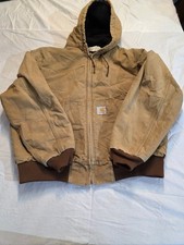 Carhartt Tan Men's Size Xl Hooded Zipper Bomber Made In The USA Vintage Jacket