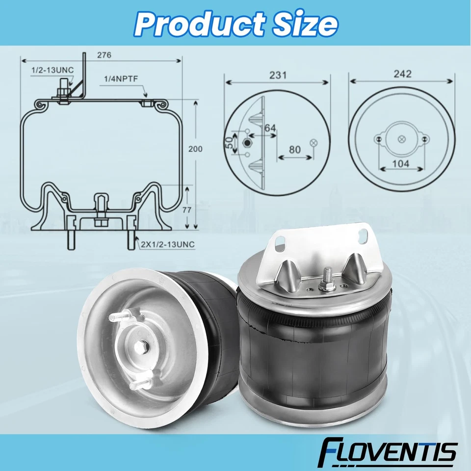 2Pcs Air Spring Bags for Freightliner W01-358-9616, 99-12P515, 39616K, K303-16 - Image 3 of 4