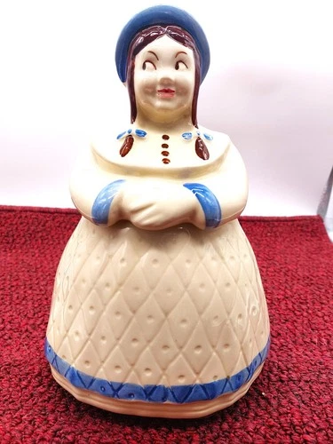VTG Shawnee Pottery Great Northern Dutch Girl Cookie Jar with Blue Trim 1940's