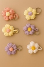 Handmade Crochet wool rose shaped multicolors