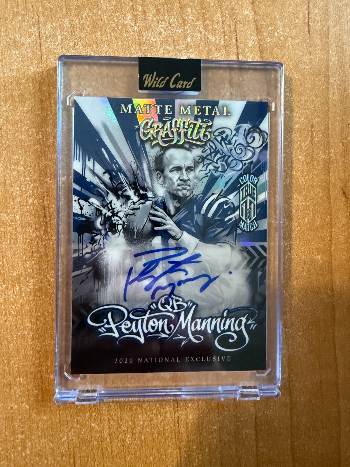 2026 Wild Card National - Peyton Manning - Graffiti Matte Metal Auto True 1/1 view 2
