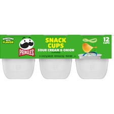 Pringles Sour Cream and Onion Potato Crisps Chips, Lunch Snacks, 12 Count