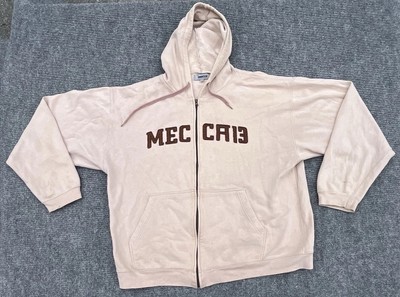 Vintage Mecca Hoodie Size 2XL Light Brown Velour Full Zip Spellout Streetwear