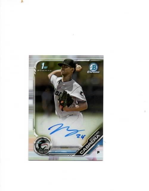 Edward Cabrera 2019 Bowman Chrome 1st Chrome On Card Auto Cubs