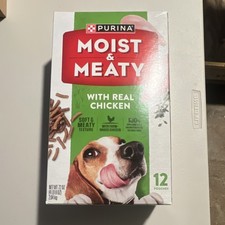 Purina Moist Meaty With Real Chicken Wet Dog Food Soft Texture 12 Pouches