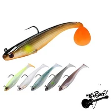 TRUSCEND Fishing Lures for Bass Trout Jighead Lures Paddle Tail Swimbaits Soft