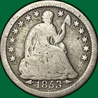 1853 Arrows Seated Liberty Half Dime Good G Coin #37254