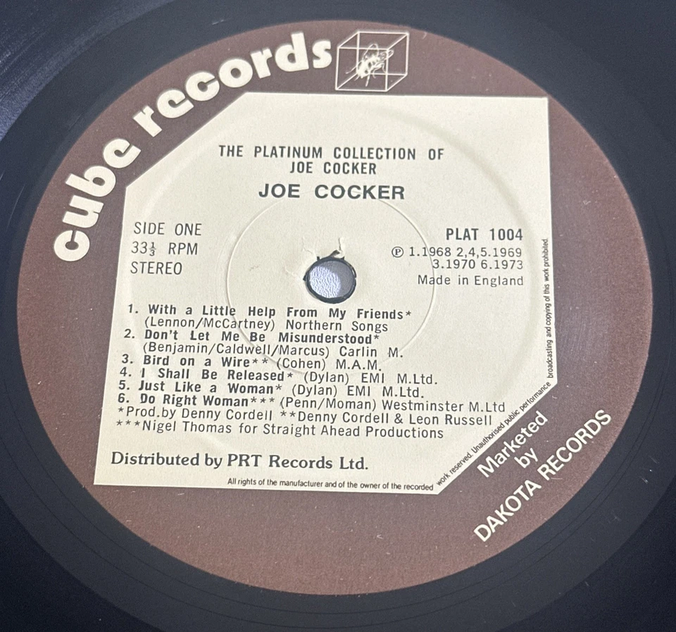 Joe Cocker 24 Track Platinum Collection Best Of Double LP Album Vinyl Is EX/VG+ - Image 4 of 4