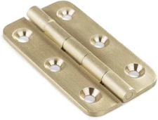 4 PCS Brushed Solid Brass Butt Hinges 2 Inch for Cabinet Doors, Trunks, Wood, Ch