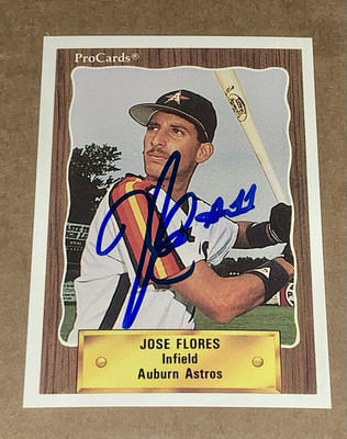 Jose D. Flores SIGNED 1990 ProCards Auburn Astros #3411 RC Auto Red Sox Coach