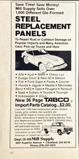 Mill Supply "Steel Replacement Car Parts"Save Time & Money"Vintage Print Ad 1983