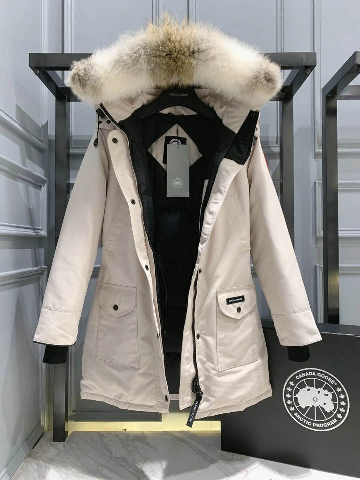 Canada Goose Trillium beige fashionable down jacket for women - Image 2 of 4