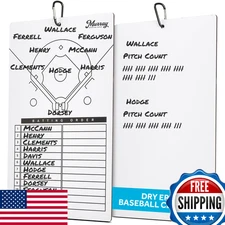Murray Sporting Goods Dry Erase Coaches Clipboard Baseball White Board Double-Si